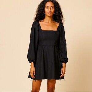 Whimsy + Row womens black autumn long sleeve mini dress L NWT